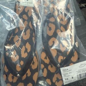 Kate Spade Black and Tan Flip Flops